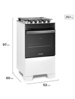 Fogão continental 4 bocas fc4ib com mesa de inox, tecnologia top limpa fácil e acendimento automático bivolt – branco