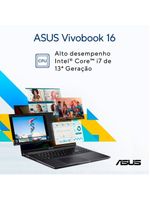 Notebook asus intel core i7 16gb ram 512gb ssd tela 16" led windows 11 vivobook 16 - x1605va-mb763w