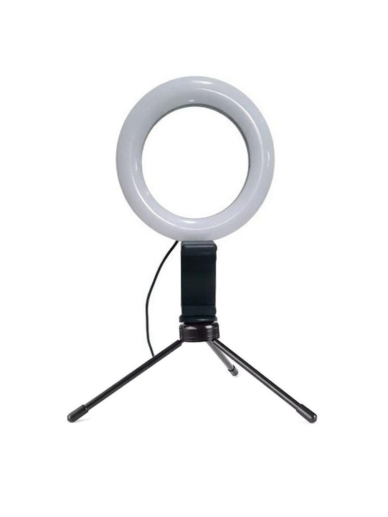 Luz Ring Light 16cm Tripé De Mesa Com Suporte Celular Gravar Vídeo