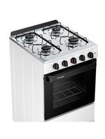 Fogão de piso a gás esmaltec 4 bocas ideal pop mesa inox e forno limpa fácil 50l - branco