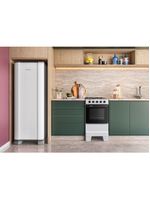 Fogão de piso a gás esmaltec 4 bocas ideal pop mesa inox e forno limpa fácil 50l - branco