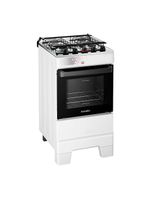 Fogão esmaltec ideal top t4iab branco 4 bocas com mesa de inox e acendimento automático forno 50l – bivolt