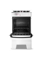 Fogão esmaltec ideal top t4iab branco 4 bocas com mesa de inox e acendimento automático forno 50l – bivolt