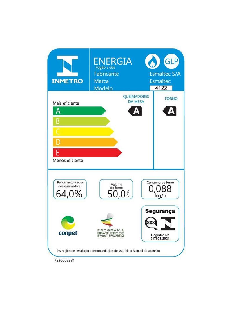 Fogão esmaltec ideal top t4iab branco 4 bocas com mesa de inox e acendimento automático forno 50l – bivolt