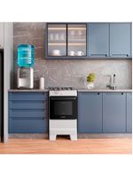 Fogão esmaltec ideal top t4iab branco 4 bocas com mesa de inox e acendimento automático forno 50l – bivolt