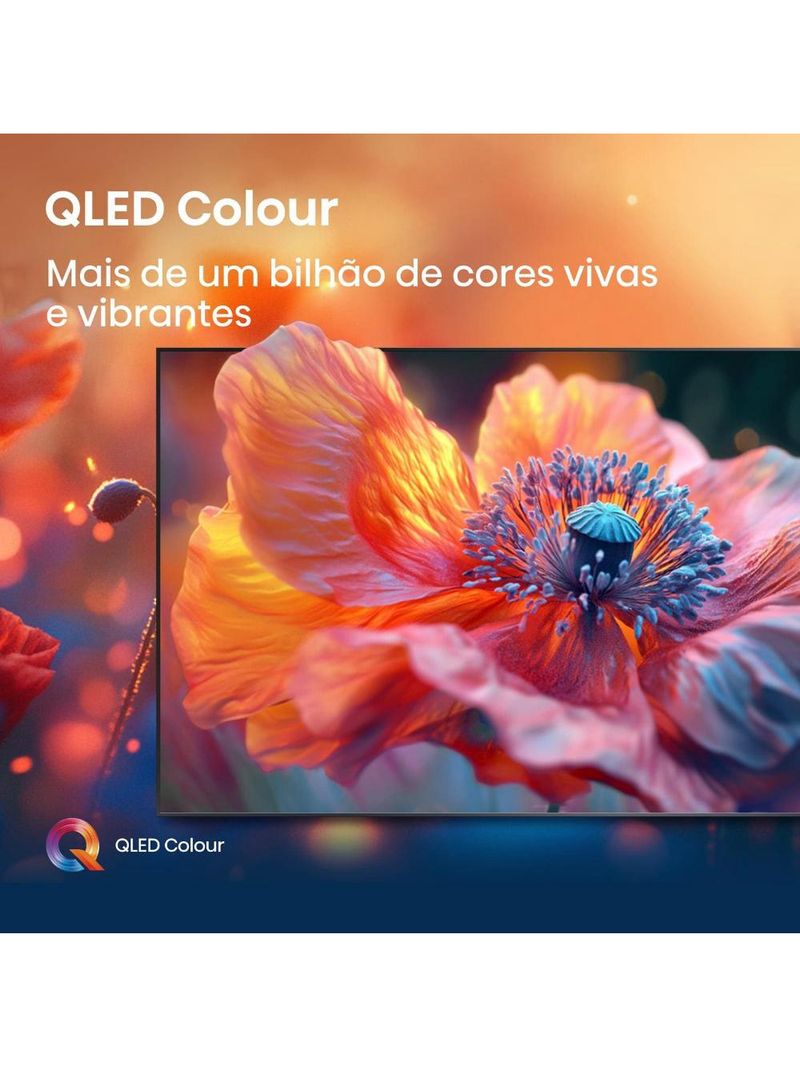 Smart tv 50” 4k hisense 50q6qv qled hdr10 dolby atmos vidaa u9 preto