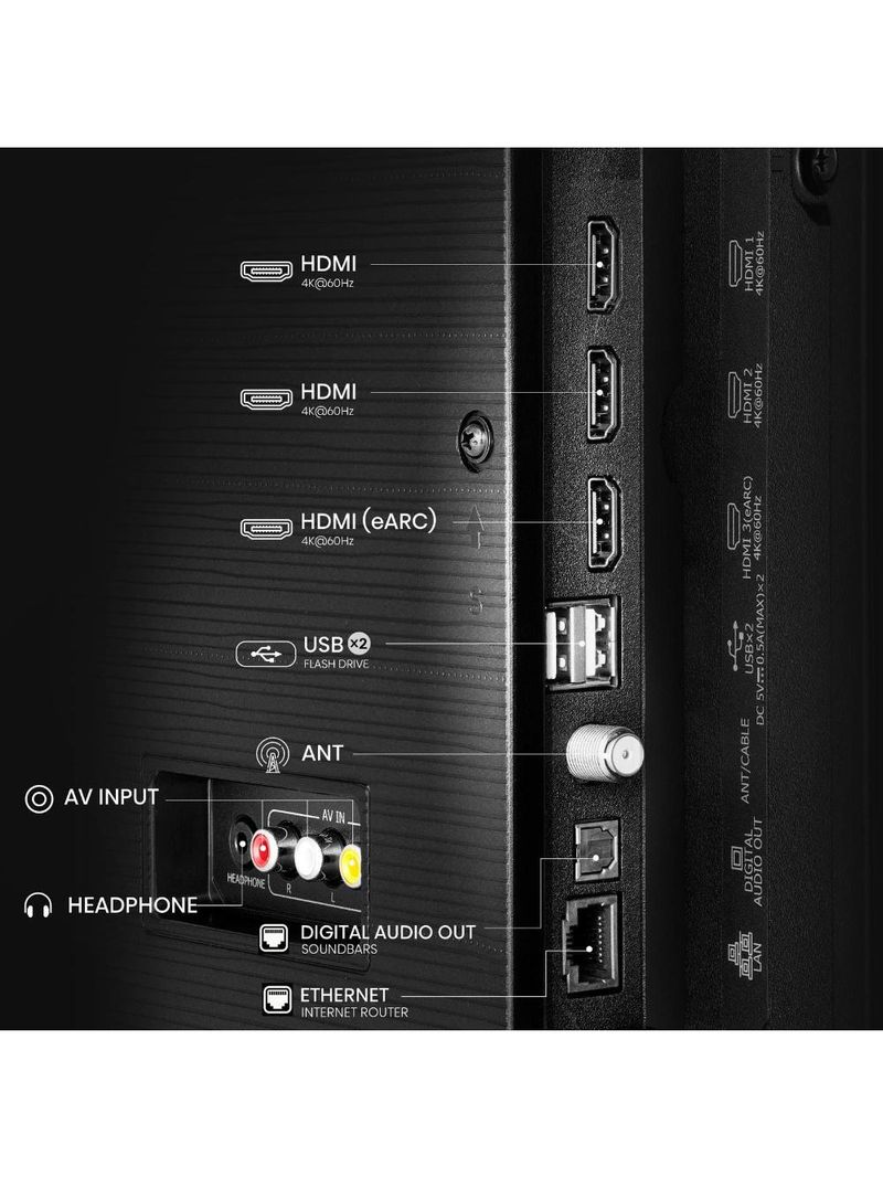 Smart tv 50” 4k hisense 50q6qv qled hdr10 dolby atmos vidaa u9 preto