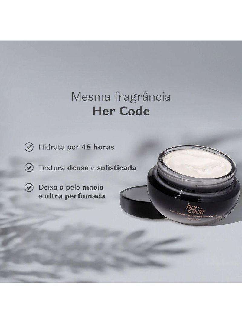 Creme Aveludado Hidratante Desodorante Corporal Her Code 250g