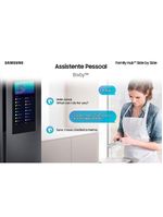 Geladeira samsung family hub side by side rs58t5561b1 digital inverter frost free com soundbar, smart view, bluetooth e wi-fi black inox look – 585 l