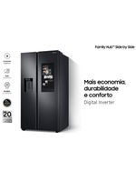 Geladeira samsung family hub side by side rs58t5561b1 digital inverter frost free com soundbar, smart view, bluetooth e wi-fi black inox look – 585 l