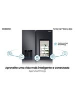 Geladeira samsung family hub side by side rs58t5561b1 digital inverter frost free com soundbar, smart view, bluetooth e wi-fi black inox look – 585 l