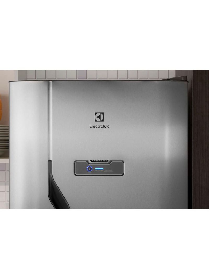 Geladeira electrolux dfx41 frost free 371l turbo congelamento duplex inox