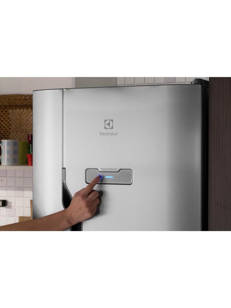 Geladeira electrolux dfx41 frost free 371l turbo congelamento duplex inox