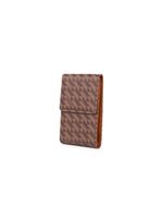 Porta celular feminino alça transversal monograma bg marrom