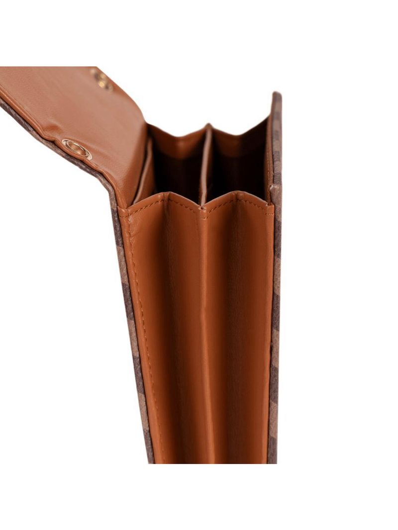 Porta celular feminino alça transversal monograma bg marrom