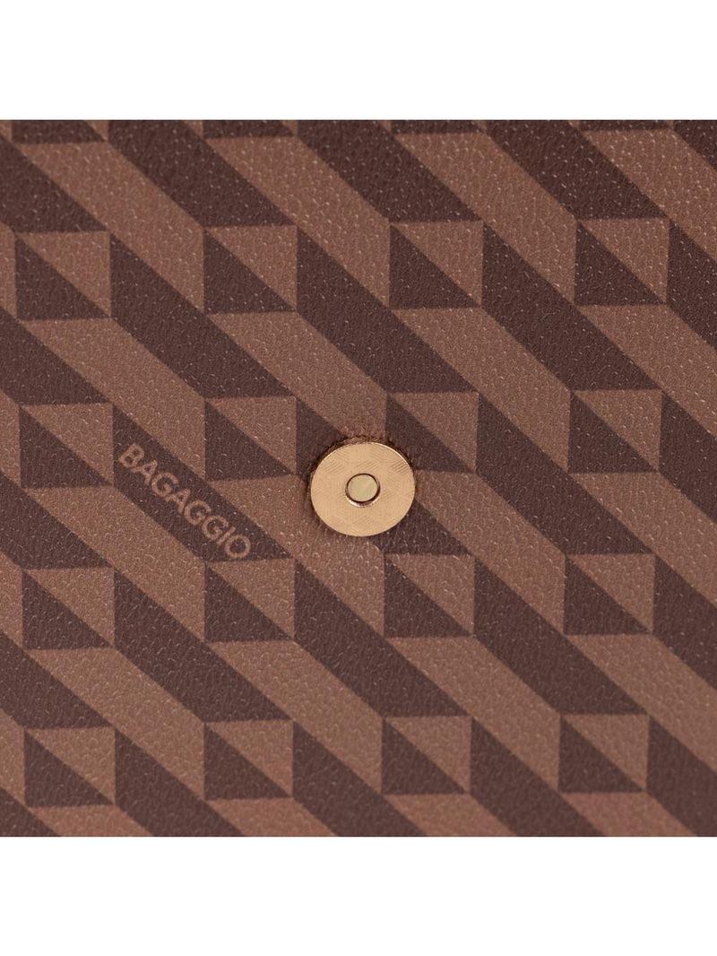 Porta celular feminino alça transversal monograma bg marrom