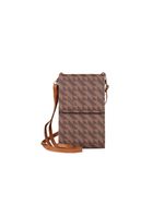 Porta celular feminino alça transversal monograma bg marrom