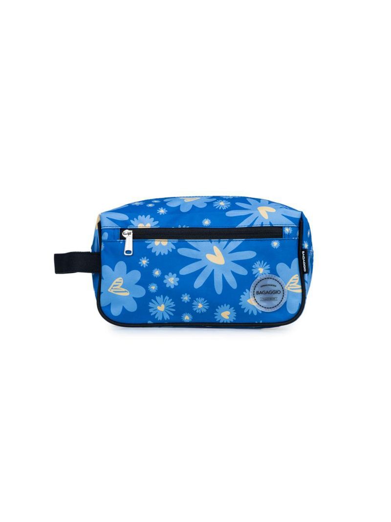 Necessaire feminina margaridas azul