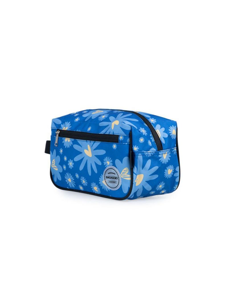 Necessaire feminina margaridas azul