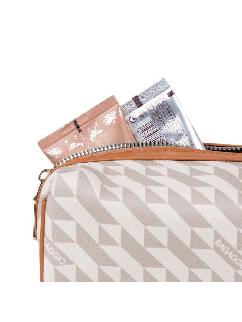 Necessaire de viagem feminina média monograma bg bege