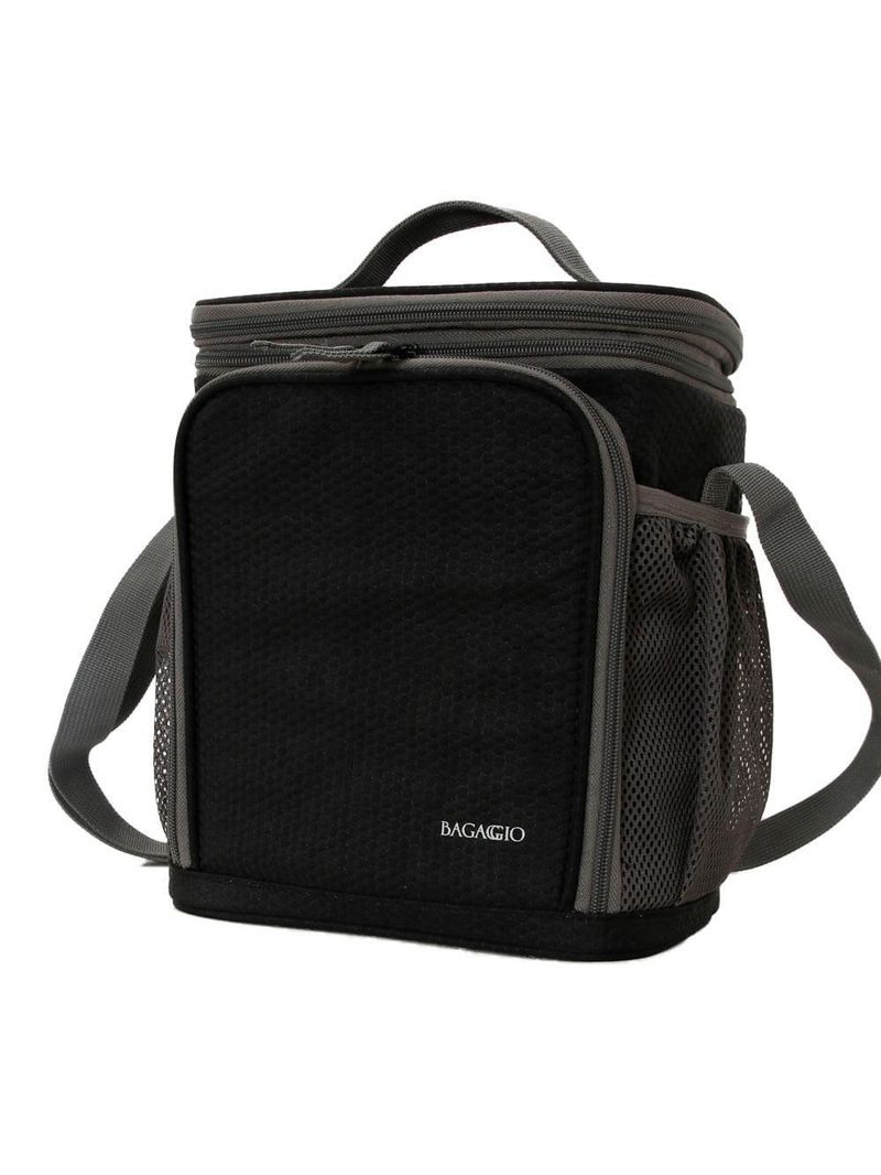 Lancheira térmica com 3 potes bagaggio fitness preta