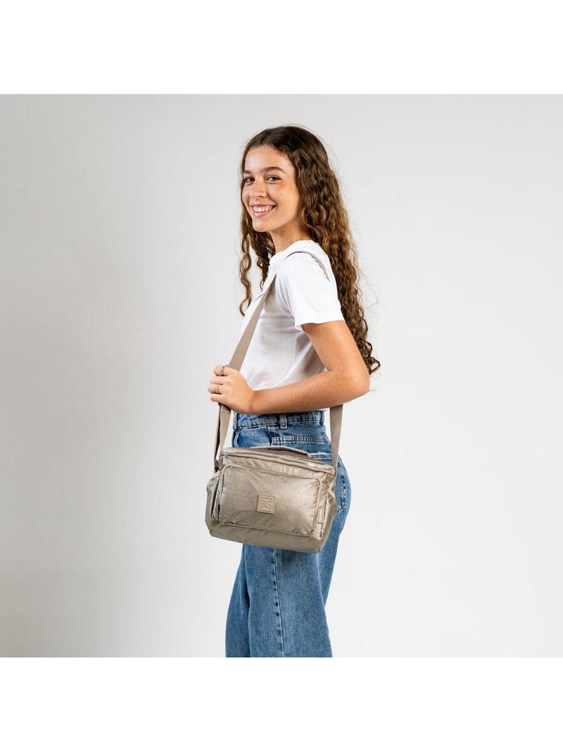 Lancheira térmica juvenil feminina perolada ouro velho