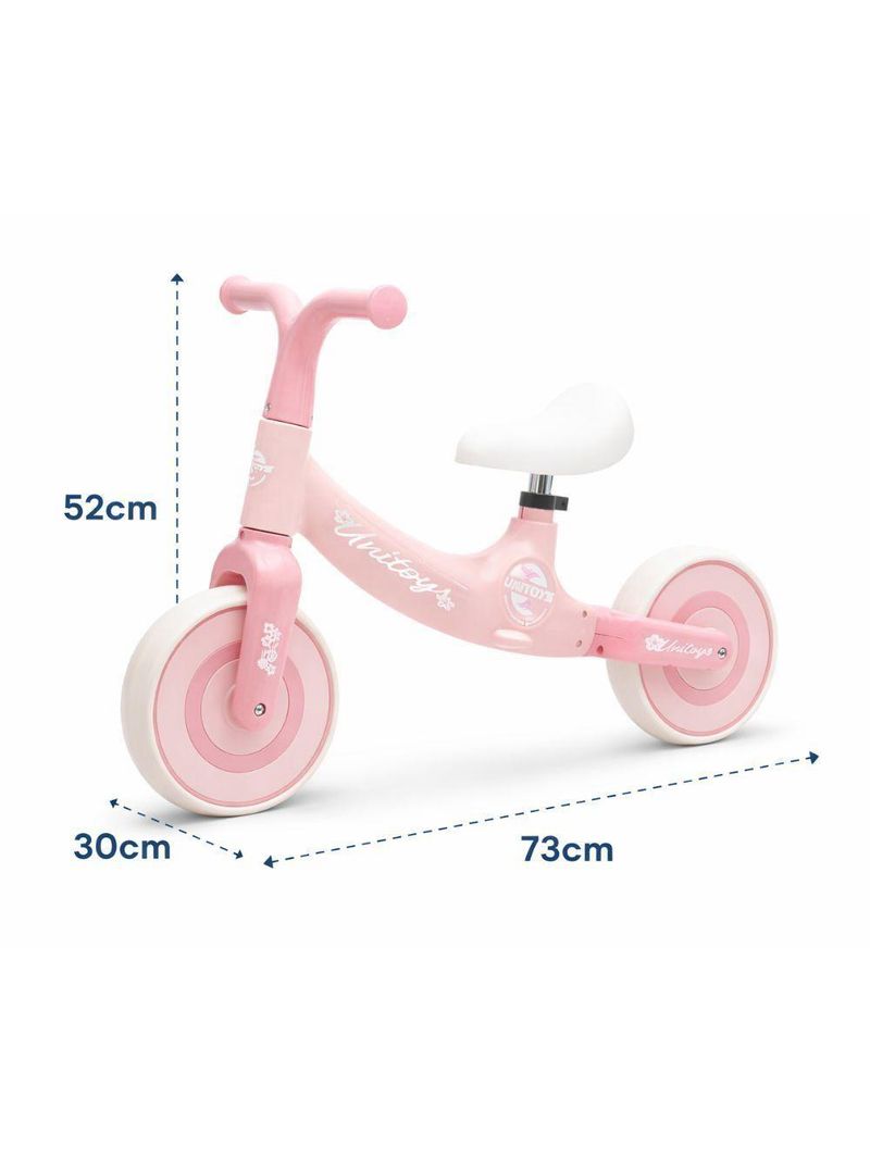 Bicicleta De Equilíbrio Infantil Sem Pedal Rosa Regulável