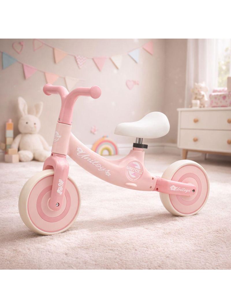Bicicleta De Equilíbrio Infantil Sem Pedal Rosa Regulável