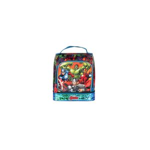 Lancheira térmica infantil masculina vingadores preta