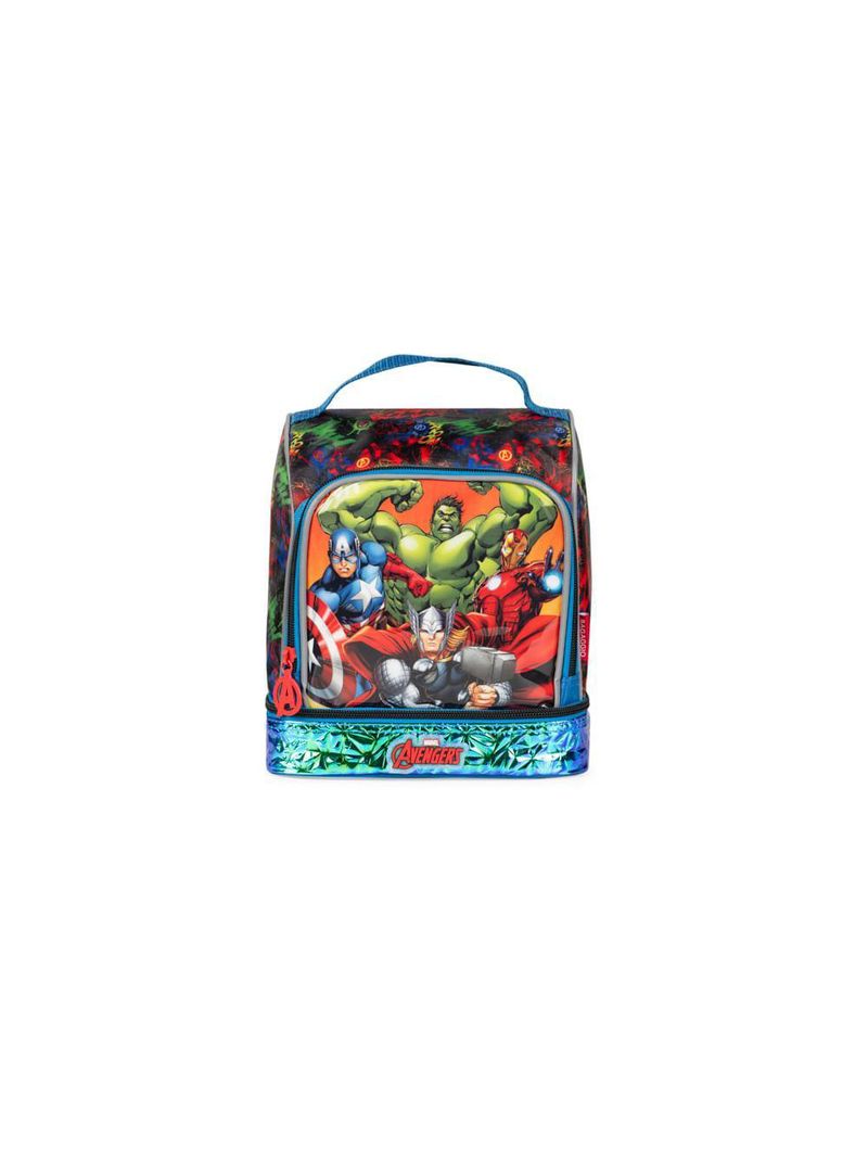 Lancheira térmica infantil masculina vingadores preta
