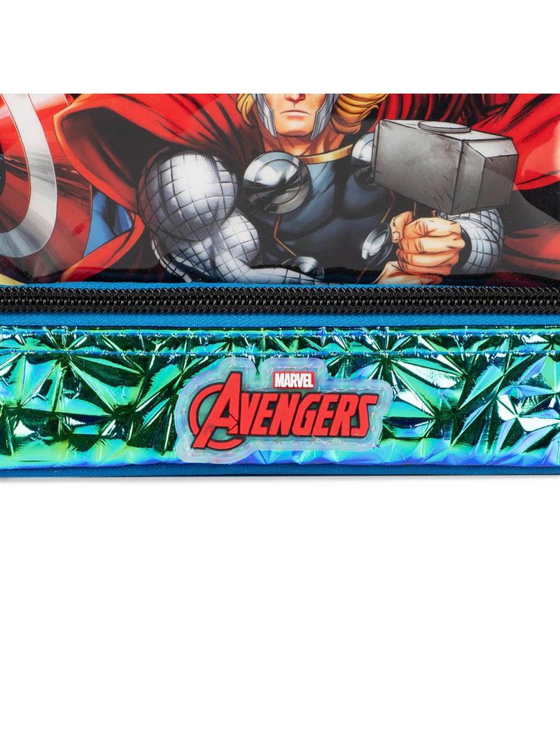 Lancheira térmica infantil masculina vingadores preta