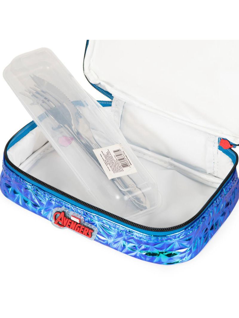 Lancheira térmica infantil masculina vingadores preta