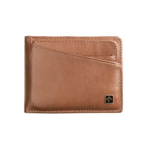 Carteira masculina de couro com porta cartão suissewin café