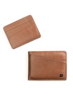 Carteira masculina de couro com porta cartão suissewin café