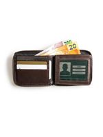 Carteira masculina de couro com zíper newton café