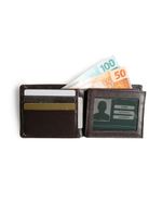 Carteira masculina de couro porta documentos newton marrom