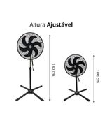 Ventilador Silencioso Pedestal Coluna 50cm 3 Velocidades Altura Ajustável 1,30m 18pol 6 Pas 60w 60hz 110v