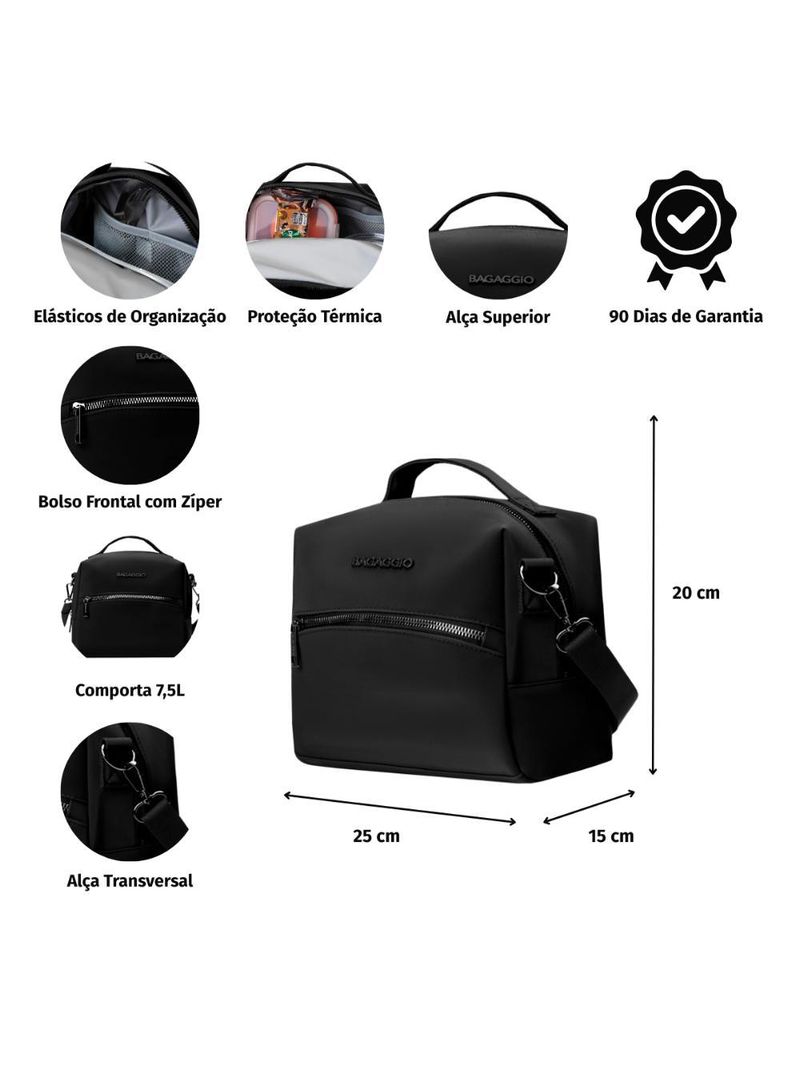 Lancheira térmica feminina executiva donna azul marinho