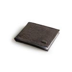 Carteira masculina de couro lezard café