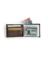 Carteira masculina de couro lezard café