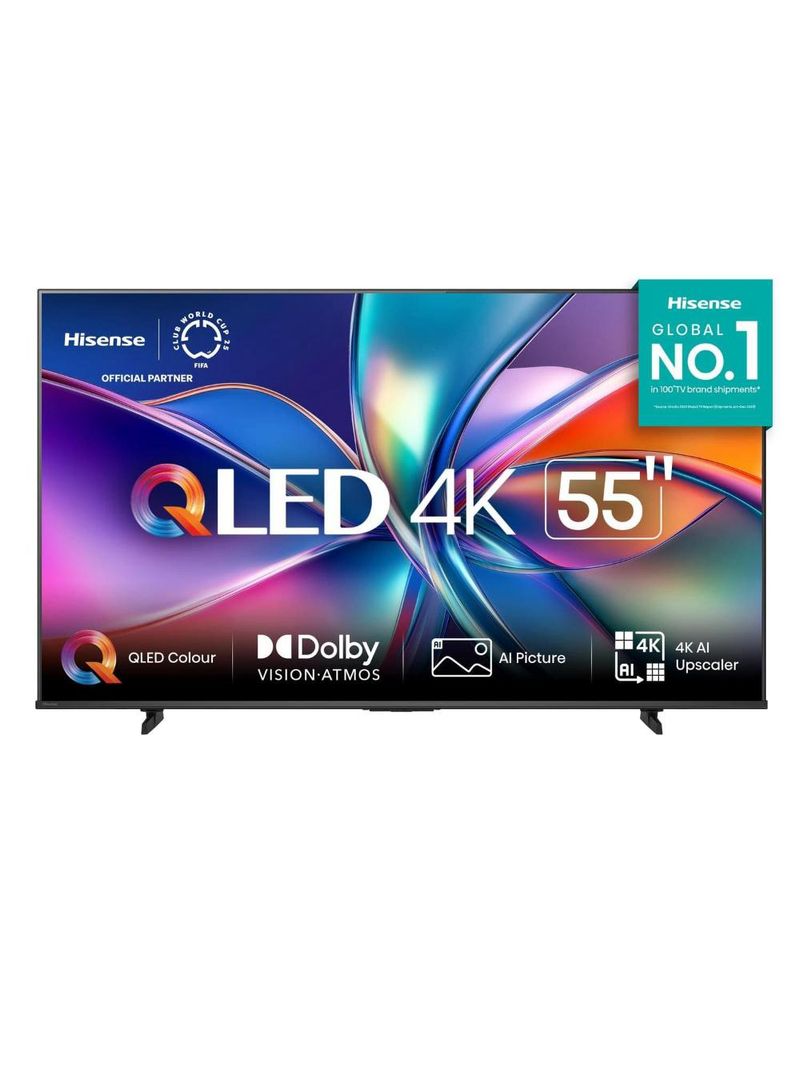 Smart tv 55” 4k uhd hisense qled 55q6qv hdr10 dolby atmos vidaa u9 preta