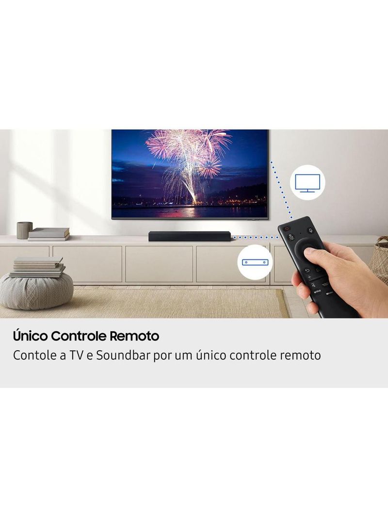 Soundbar samsung hw-b400f/zd 40w bluetooth 20 canais woofer integrado titan black