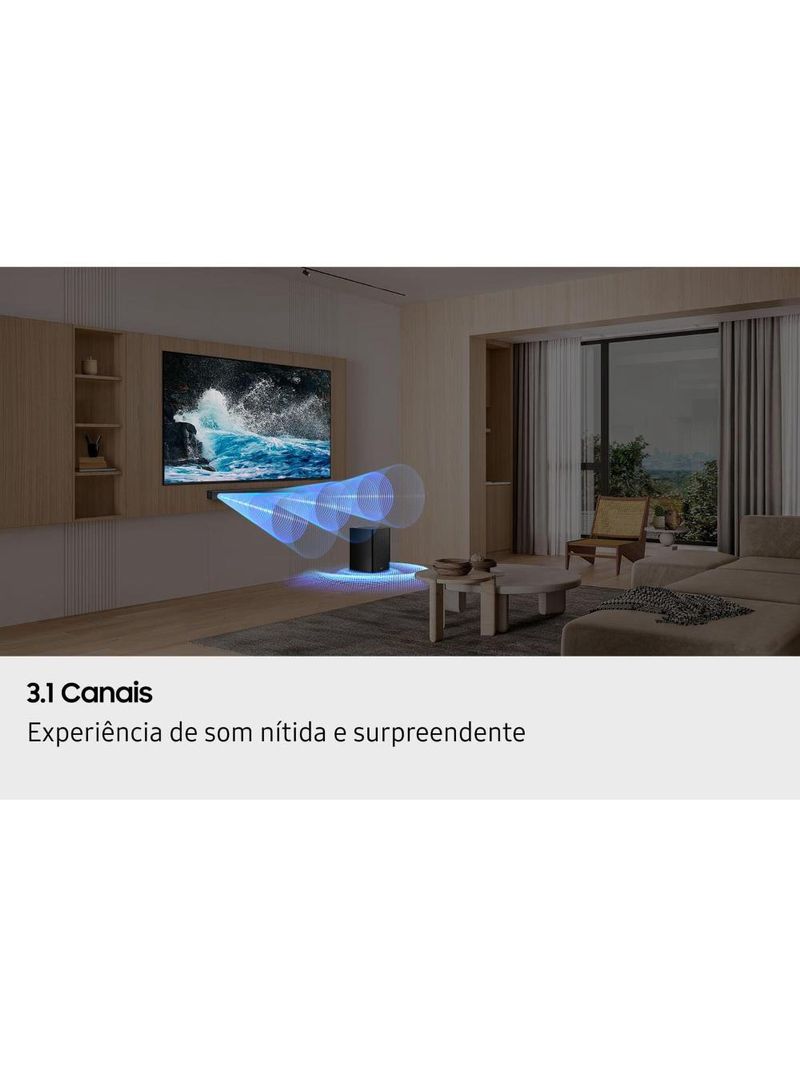 Soundbar samsung b-series hw-b650f/zd 370w bluetooth 31 canais dolby audio preto