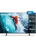 Smart tv 50" 4k philips 50pug7300/78 uhd titan os pixel precise comando de voz preta