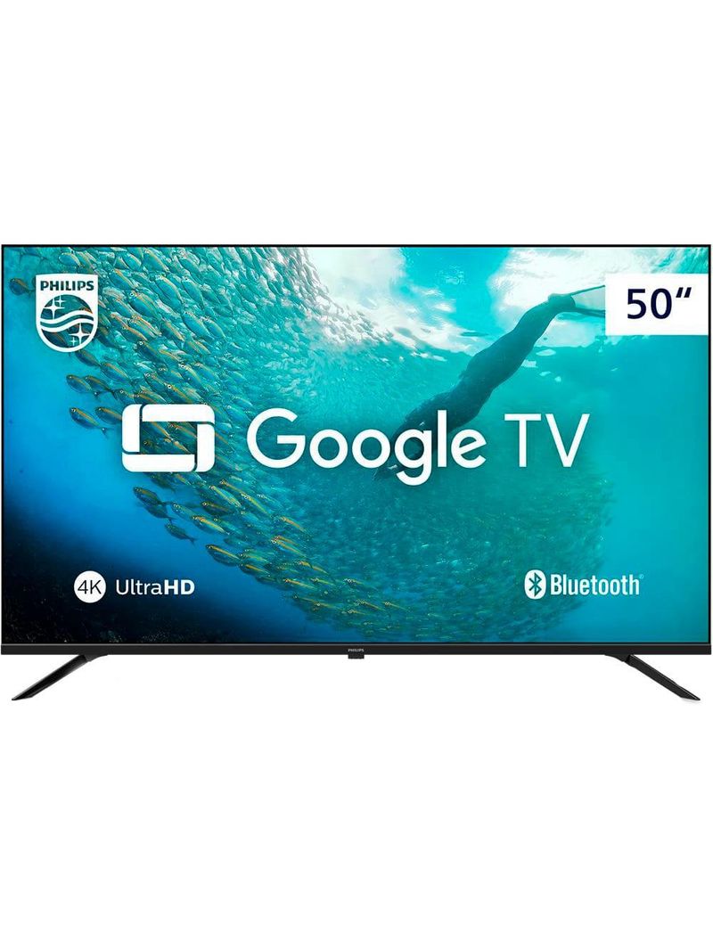 Smart tv led 50" ultra hd 4k philips 50pug7019 com google tv, comando de voz, wi-fi, entradas hdmi e usb