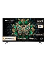 Smart tv 98” tcl 98c6k 4k qd-mini led google tv 144hz