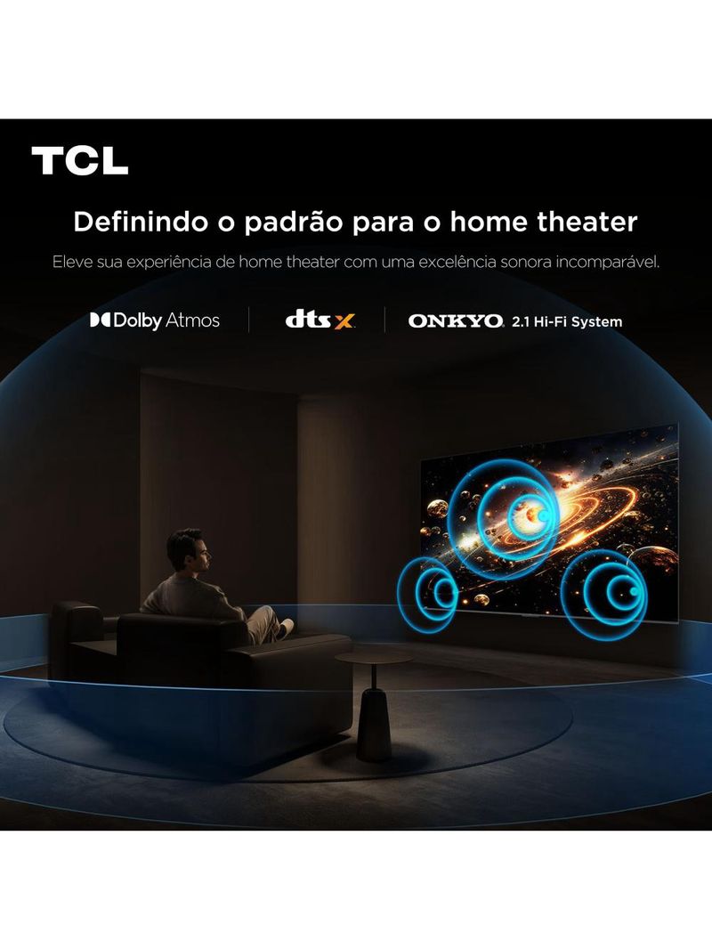 Smart tv 98” tcl 98c6k 4k qd-mini led google tv 144hz