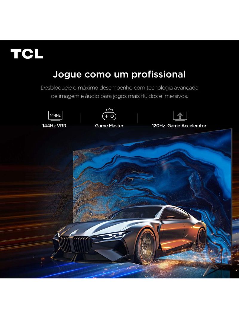 Smart tv 98” tcl 98c6k 4k qd-mini led google tv 144hz