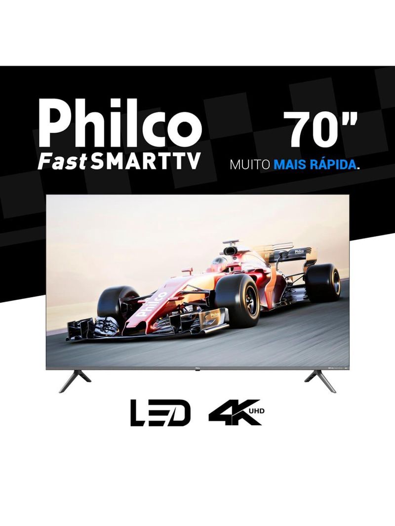 Smart tv led 70" ultra hd philco 4k ptv70g2sgsgb google tv com hdmi, usb, wi-fi, dolby atmos, dolby vision e chromecast integrado