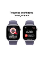 Apple watch series 11 gps 42mm prateado pulseira m/g esportiva roxo-névoa